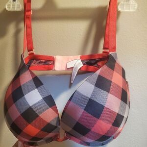 Victorias secret plaid padded push up bra size 38d